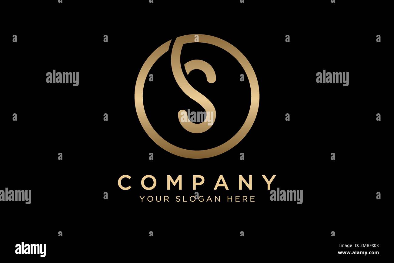 S Buchstabenlogo mit Kreisform. Moderne, einzigartige Vektorvorlage für das Creative S-Logo. Elegantes Identitätsdesign In Goldfarben. Stock Vektor