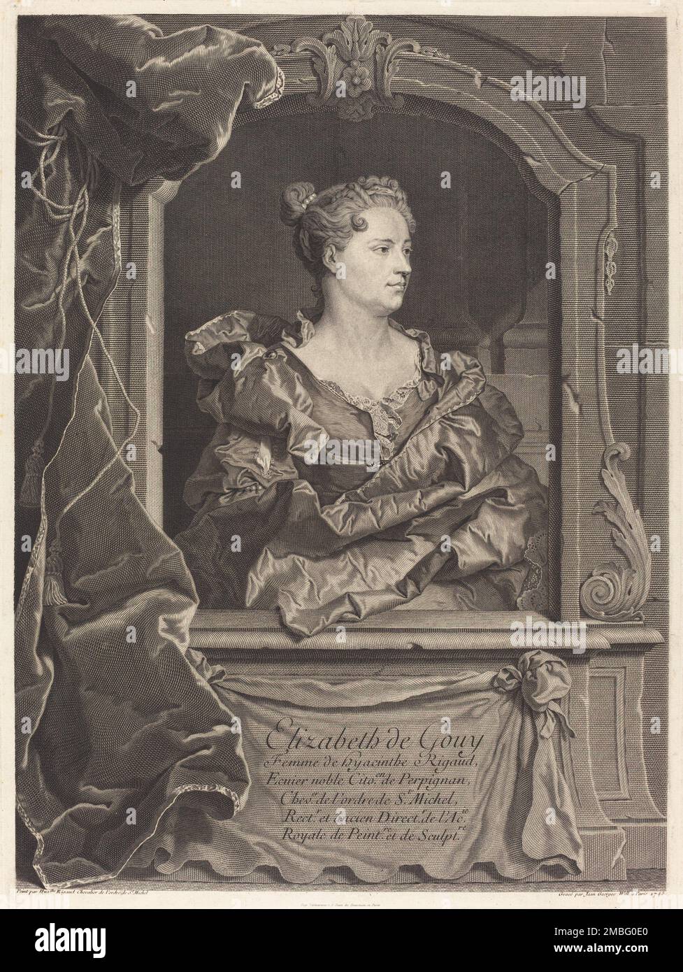 Elizabeth de Gouy, Femme de Hyacinthe Rigaud, 1743. Stockfoto