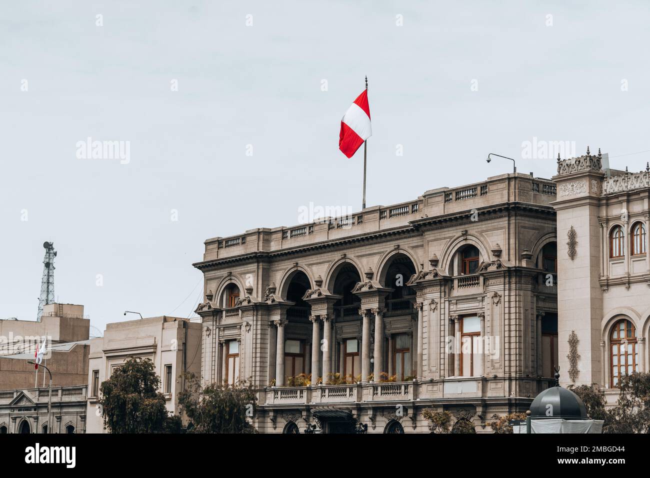 Lima, Peru - 20. Januar 2023: Proteste auf den Straßen von Lima Stockfoto