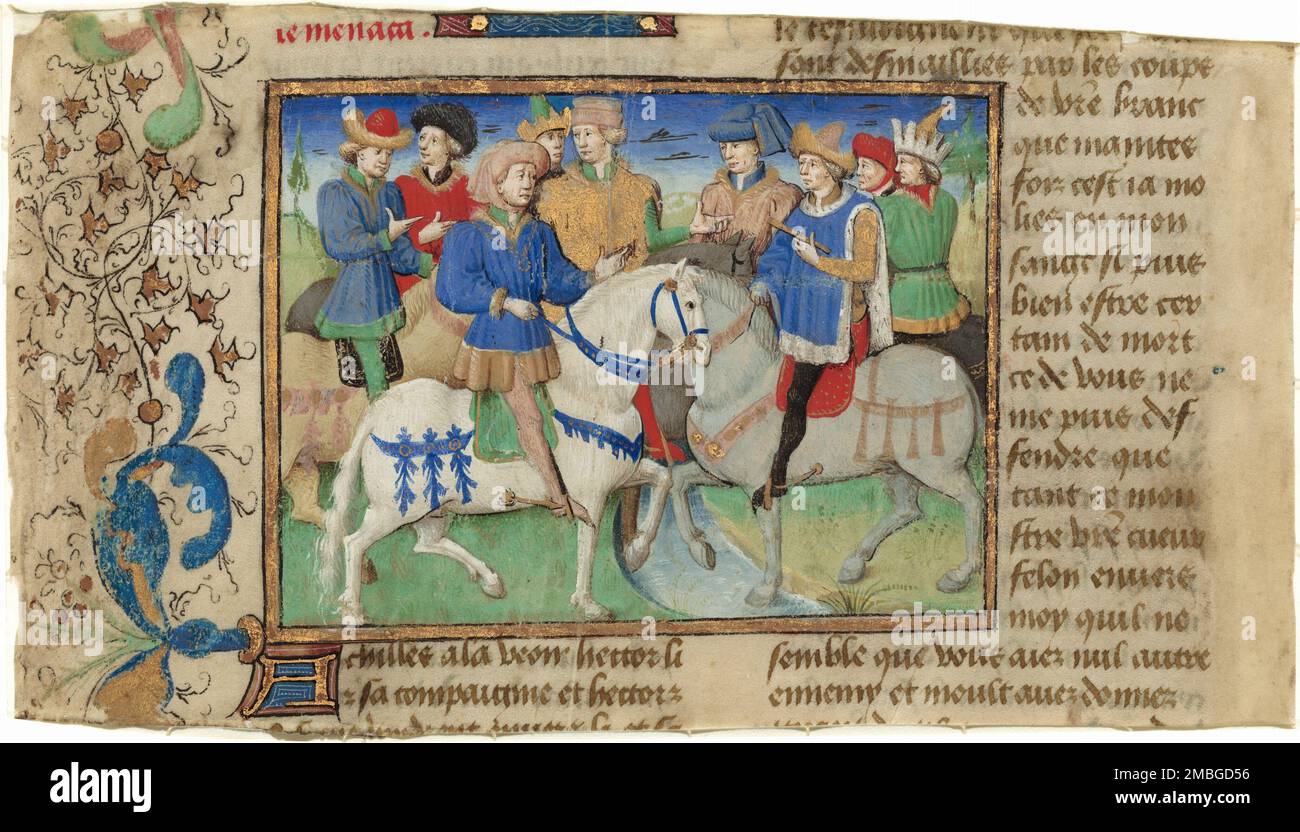 Treffen von Achilles und Hector, 1450. Bis 1460. Stockfoto