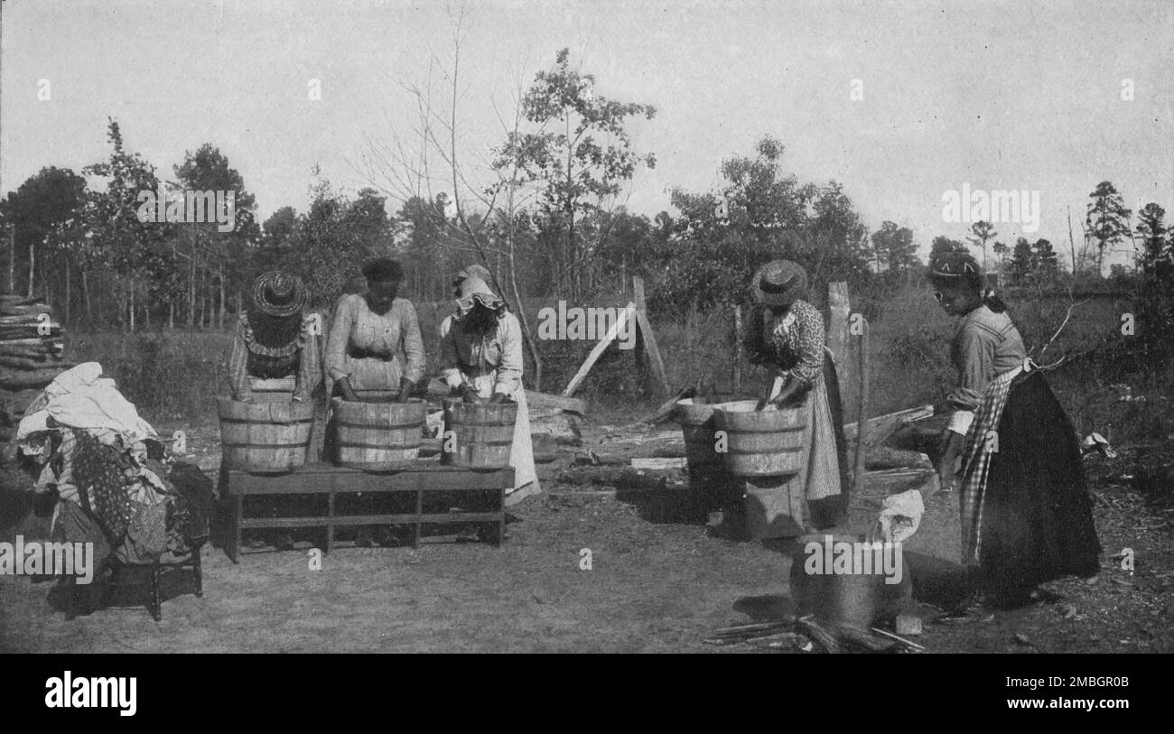 Ein Außenkurs in Wäscherei, 1904. Stockfoto