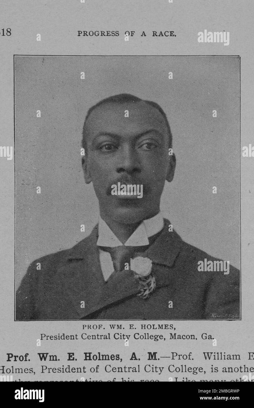 Prof. Wm. E. Holmes, President Central City College, Macon, Georgia, 1902. Stockfoto