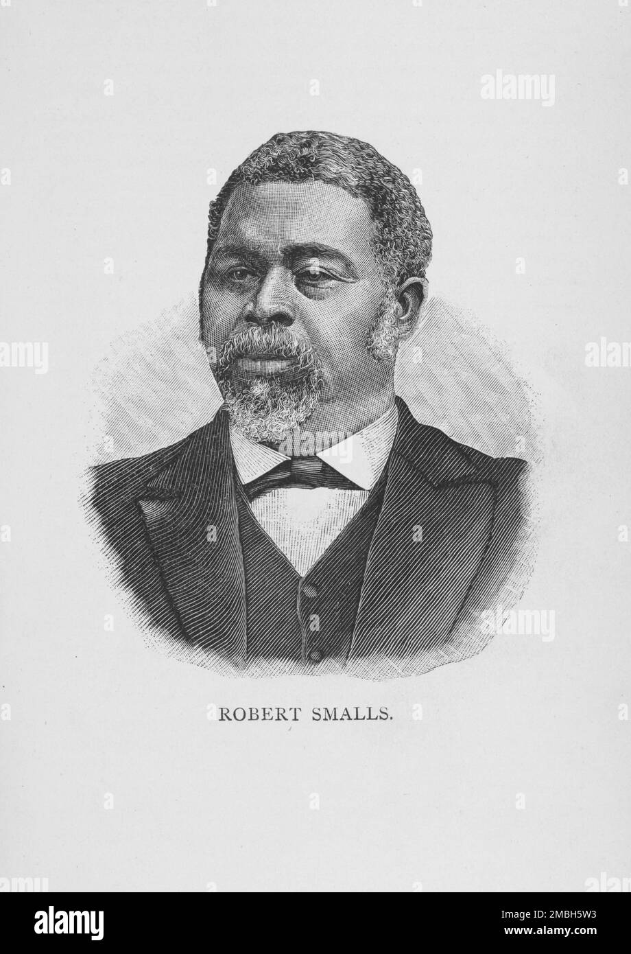 Robert Smalls, 1887. Afroamerikanischer Politiker, Verleger, Geschäftsmann und Pilot. Er wurde in die Sklaverei geboren, entkam und beschlagnahmte und steuerte ein Transportschiff der Konföderierten, das zu einem Kriegsschiff der Union wurde. Sein Vorbild und seine Überzeugungsarbeit trugen dazu bei, Präsident Abraham Lincoln davon zu überzeugen, afroamerikanische Soldaten in die Armee der Union aufzunehmen. Aus "Men of Mark: Eminent, Progressive and Rising" von William J. Simmons. Stockfoto