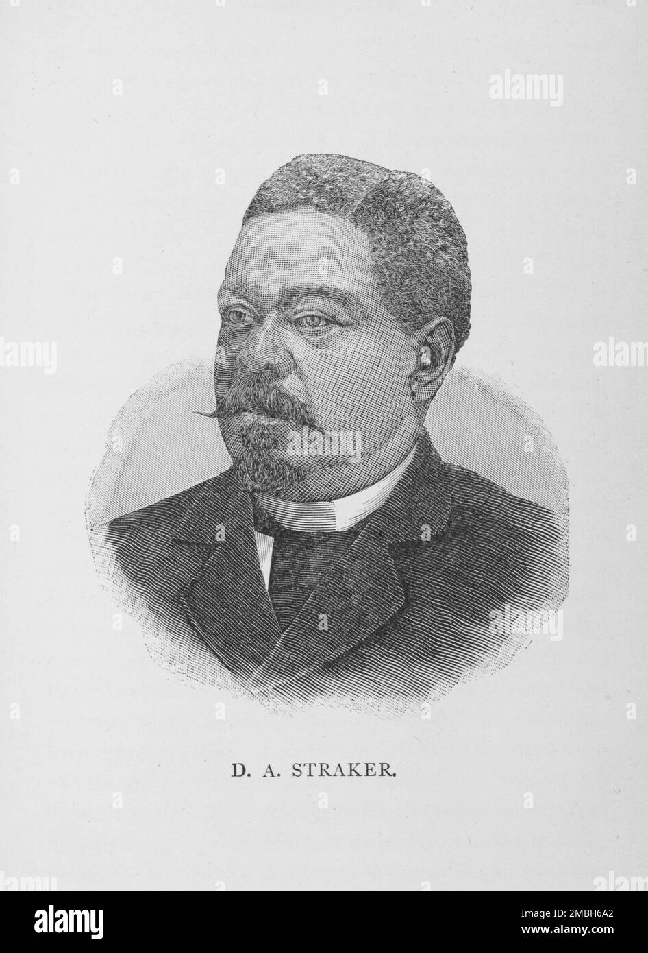 D. A. Straker, 1887. In Barbados geborener Politiker, Lehrer und Anwalt D. Augustus Straker war der erste schwarze Anwalt, der vor dem Obersten Gerichtshof von Michigan erschien. Er war Zollinspektor am Hafen von Charleston und wurde in das Repräsentantenhaus von South Carolina gewählt. Aus "Men of Mark: Eminent, Progressive and Rising" von William J. Simmons. Stockfoto