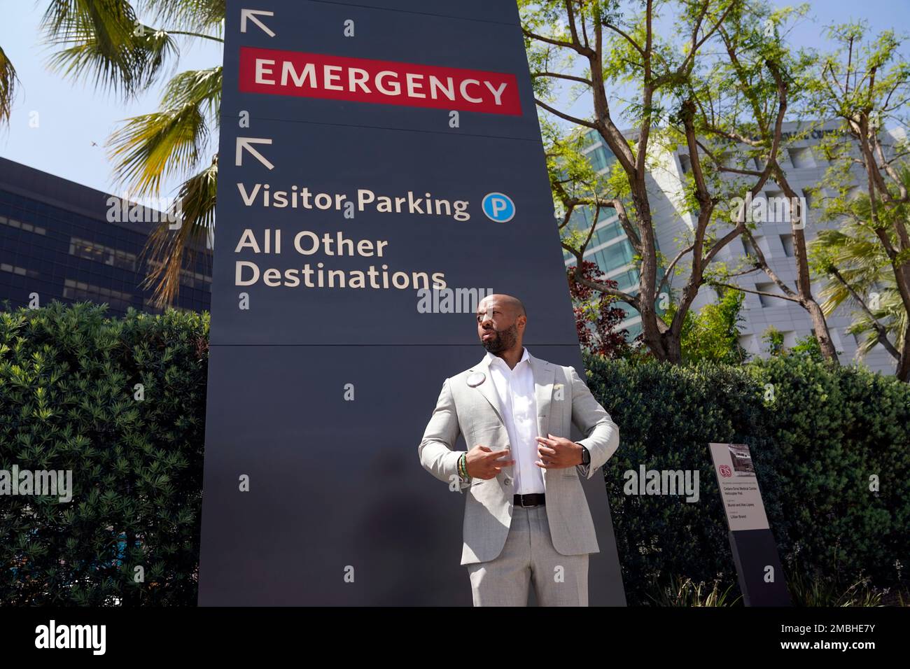 Charles Johnson stands outside CedarsSinai Medical Center, Wednesday