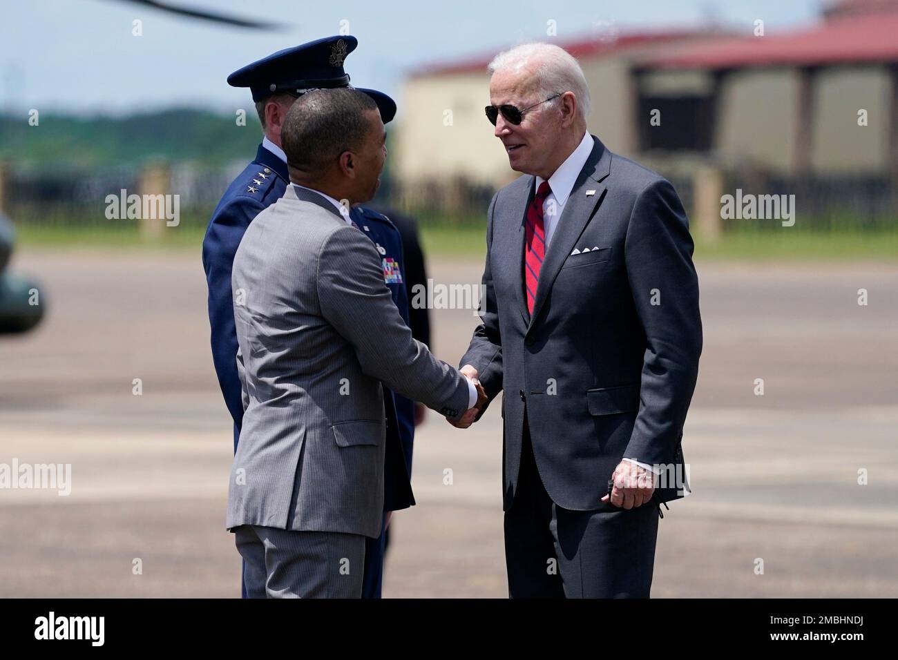 Steven Reed Usaf President Joe Biden greets from left, Montgomery Mayor Steven Reed, Lt ...