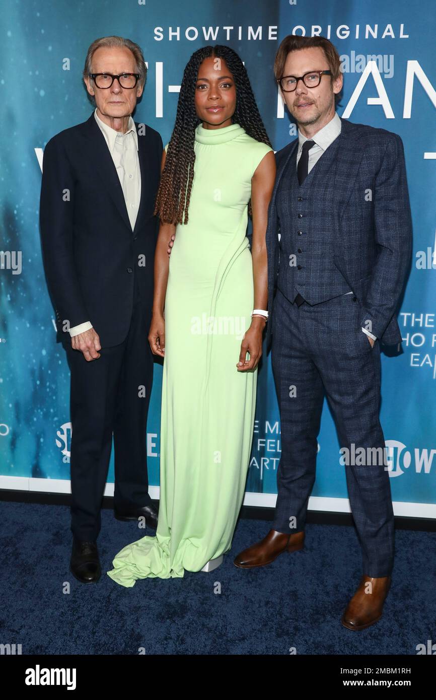 Actors Bill Nighy, from left, Naomie Harris and Jimmi Simpson attend