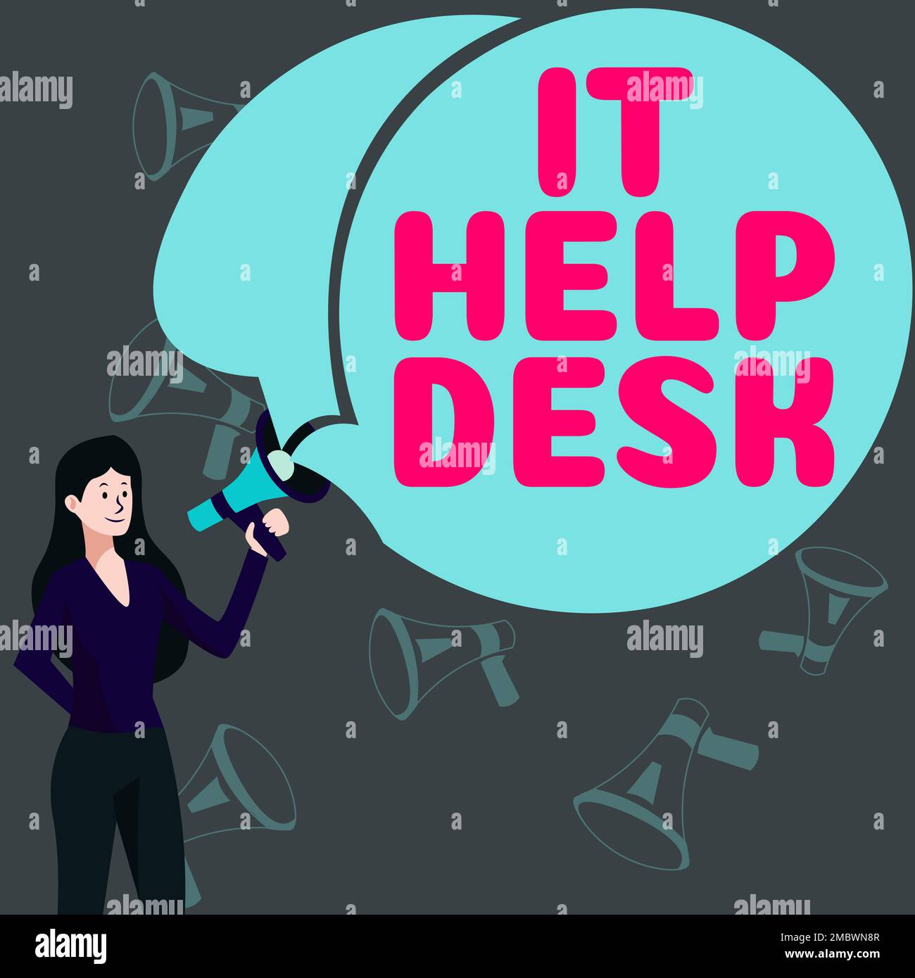 Schreiben mit Anzeige von Text IT-Helpdesk. Business Showcase Online-Support-Unterstützung für Menschen mit Technologie Stockfoto