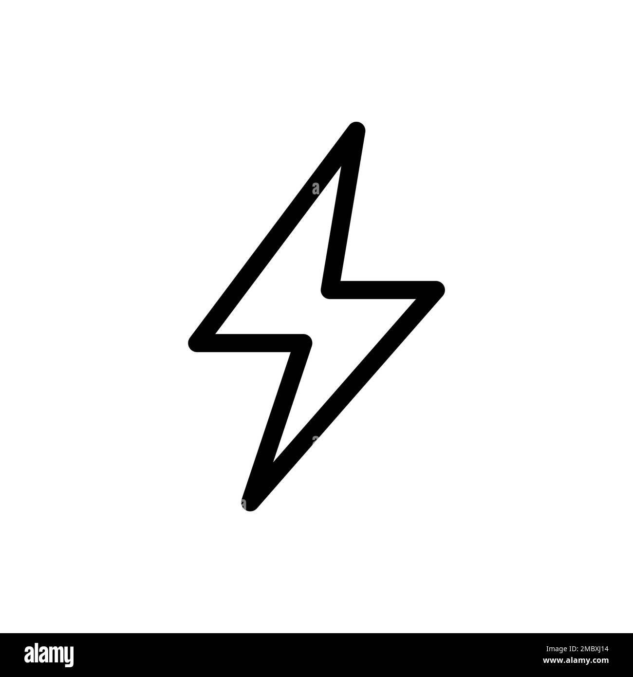 Symbol für Stromleitung isoliert auf weißem Hintergrund. Schwarzer, flacher Klassiker mit modernem Umriss. Lineares Symbol und bearbeitbare Kontur. Einfach und Pixel Stock Vektor
