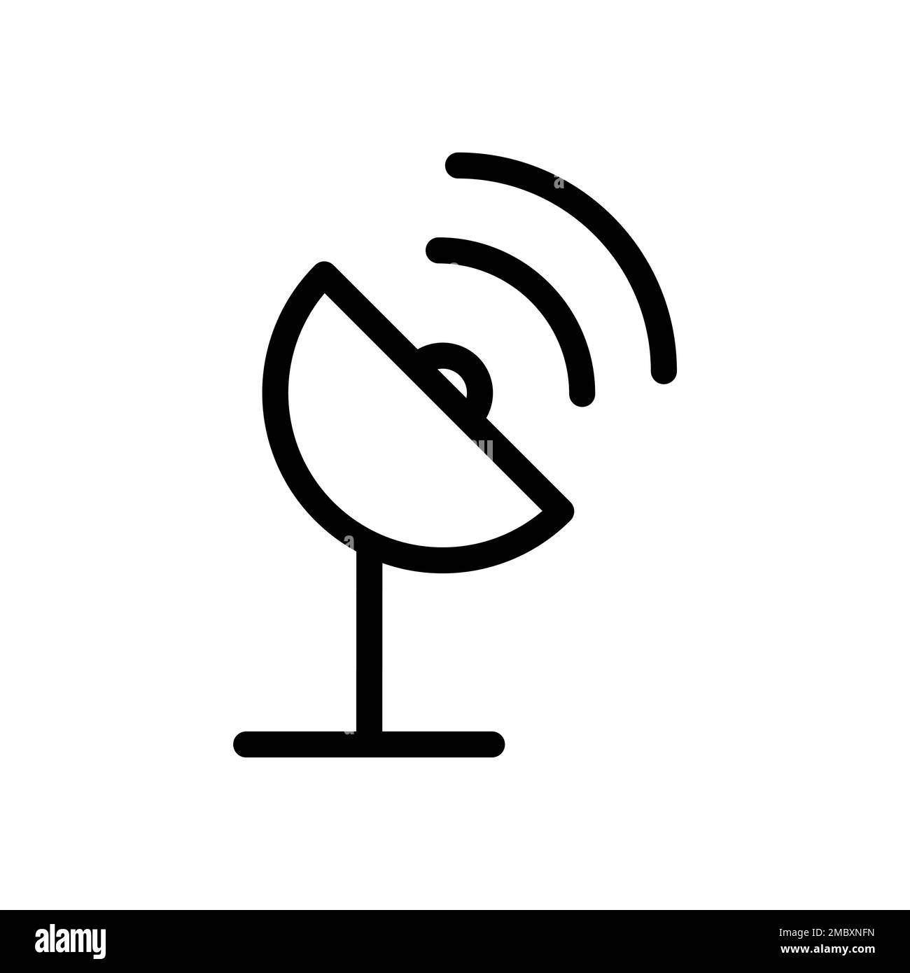 Symbol für Antennenleitung isoliert auf weißem Hintergrund. Schwarzer, flacher Klassiker mit modernem Umriss. Lineares Symbol und bearbeitbare Kontur. Einfach und Pixelleistung Stock Vektor