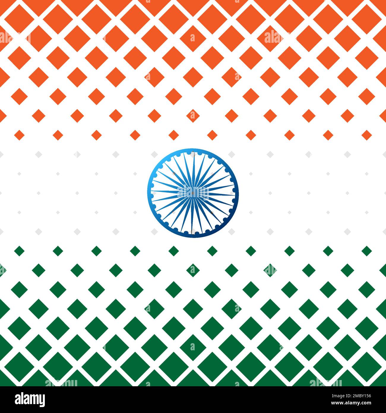 Indische Flagge Mit Quadratischem Rautenhalftone. Indianer-Unabhängigkeitstag Und Republik-Tag Stock Vektor