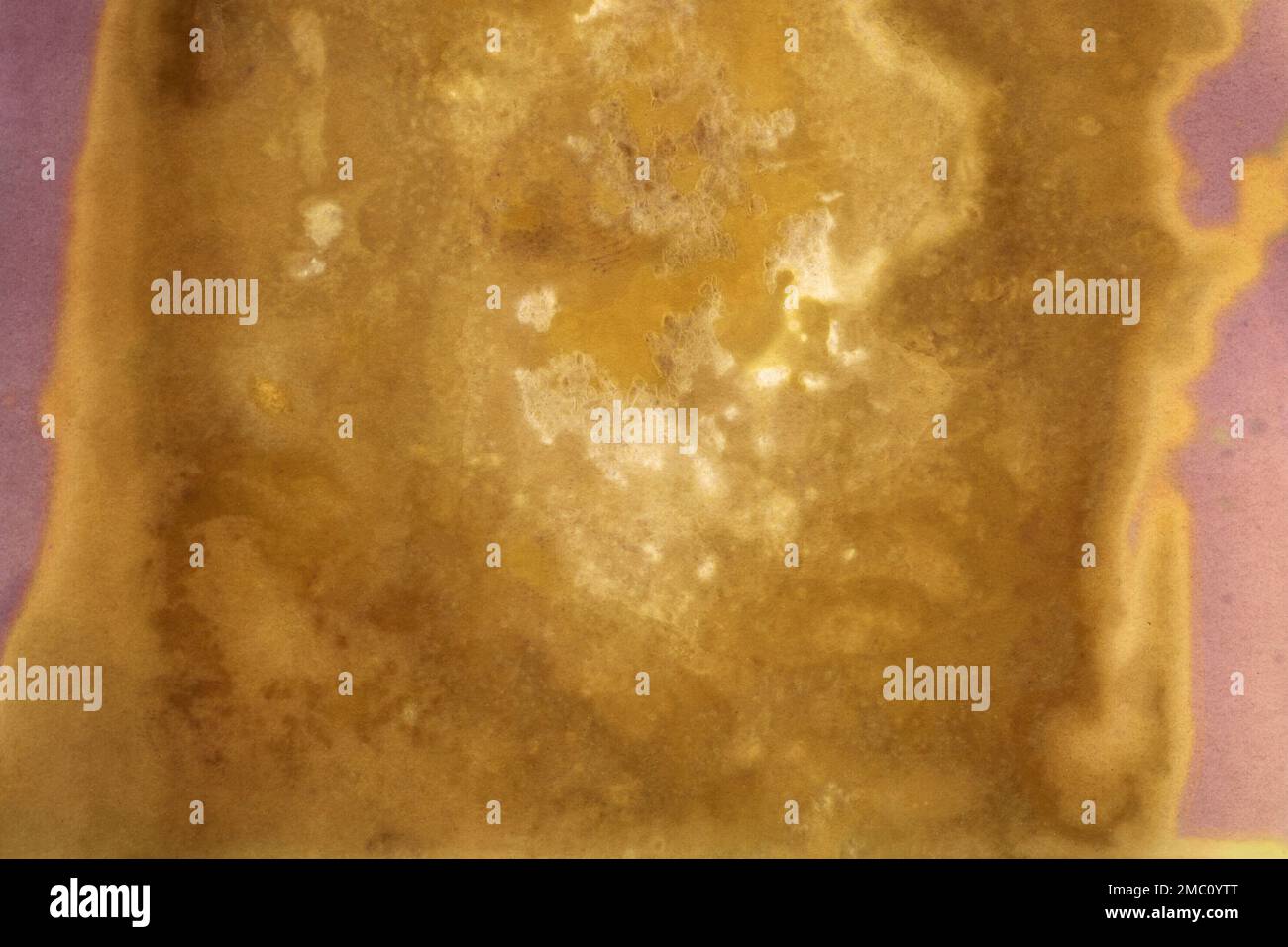 Abstrakter, gefärbter Lumen-Druck-Texturhintergrund. Ein Bild, das auf Fotopapier erstellt wurde. Stockfoto