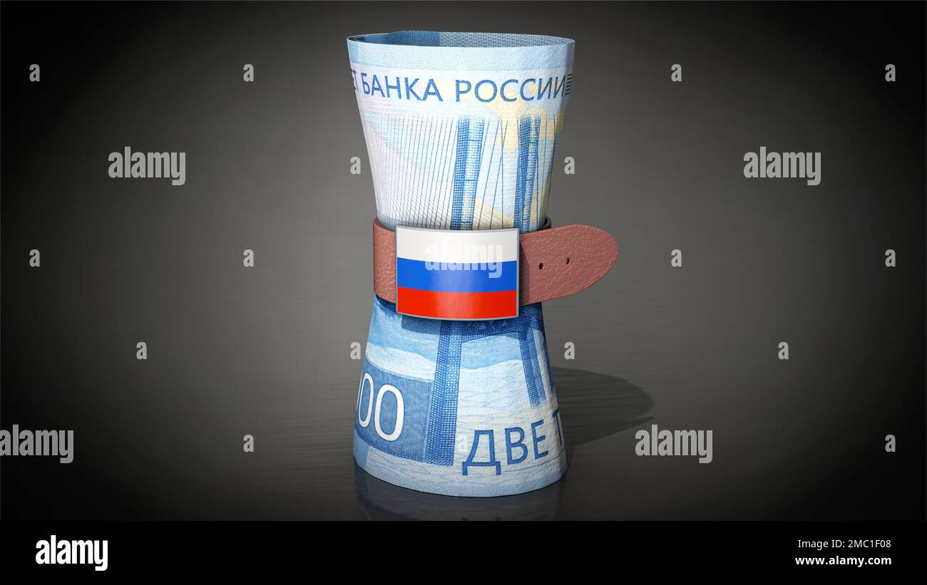 Symbolisches Bild zum Thema Sparpolitik in Russland Stockfoto