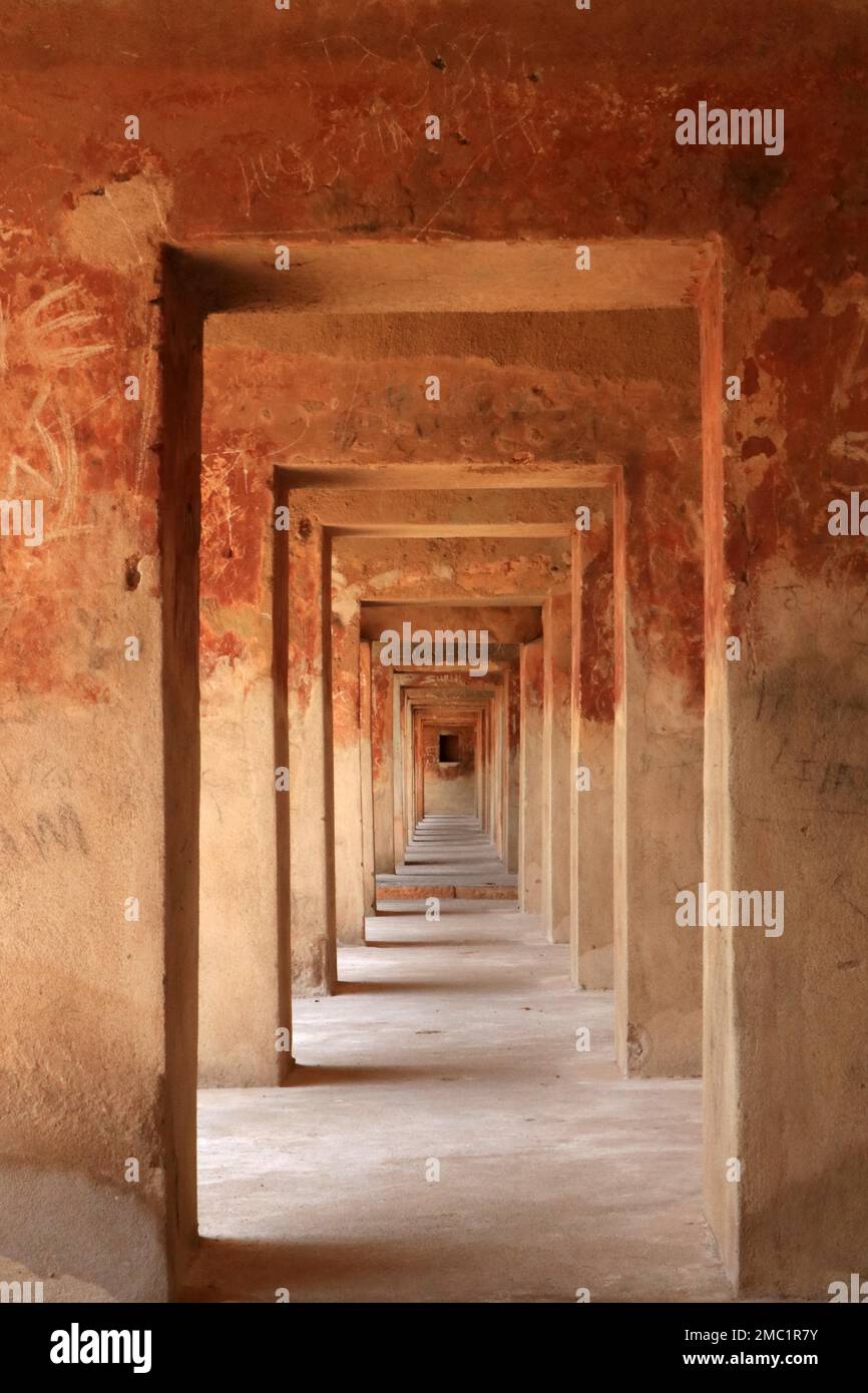 Korridore des Jama Masjid, Gandikota, Andhra Pradesh, Indien Stockfoto