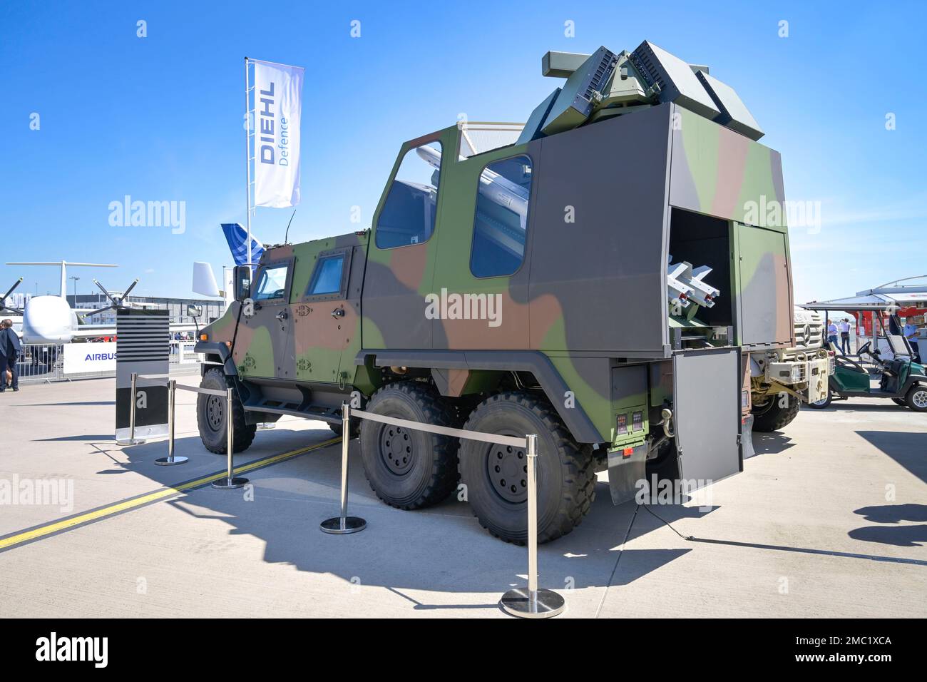Raketensystem Diehl Defence IRIS-T SLS MK III, 22. 06. 2005. ILA International Aerospace Exhibition Berlin, Schönefeld, Brandenburg Stockfoto