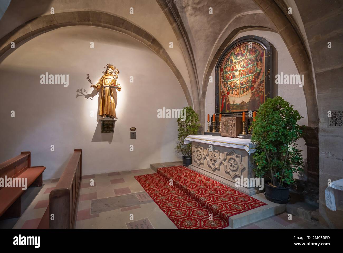 Sakramentale Kapelle und Rosarienmalerei im Inneren des Bamberger Doms - Bamberg, Bayern, Deutschland Stockfoto