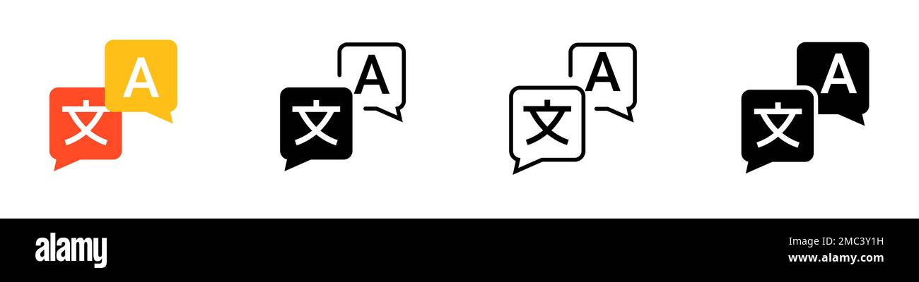 Logo der Übersetzer-App. Übersetzen Sprache Glossar chinesisch englisch  Bubble Phone App Symbol Vektor-Symbol Stock-Vektorgrafik - Alamy