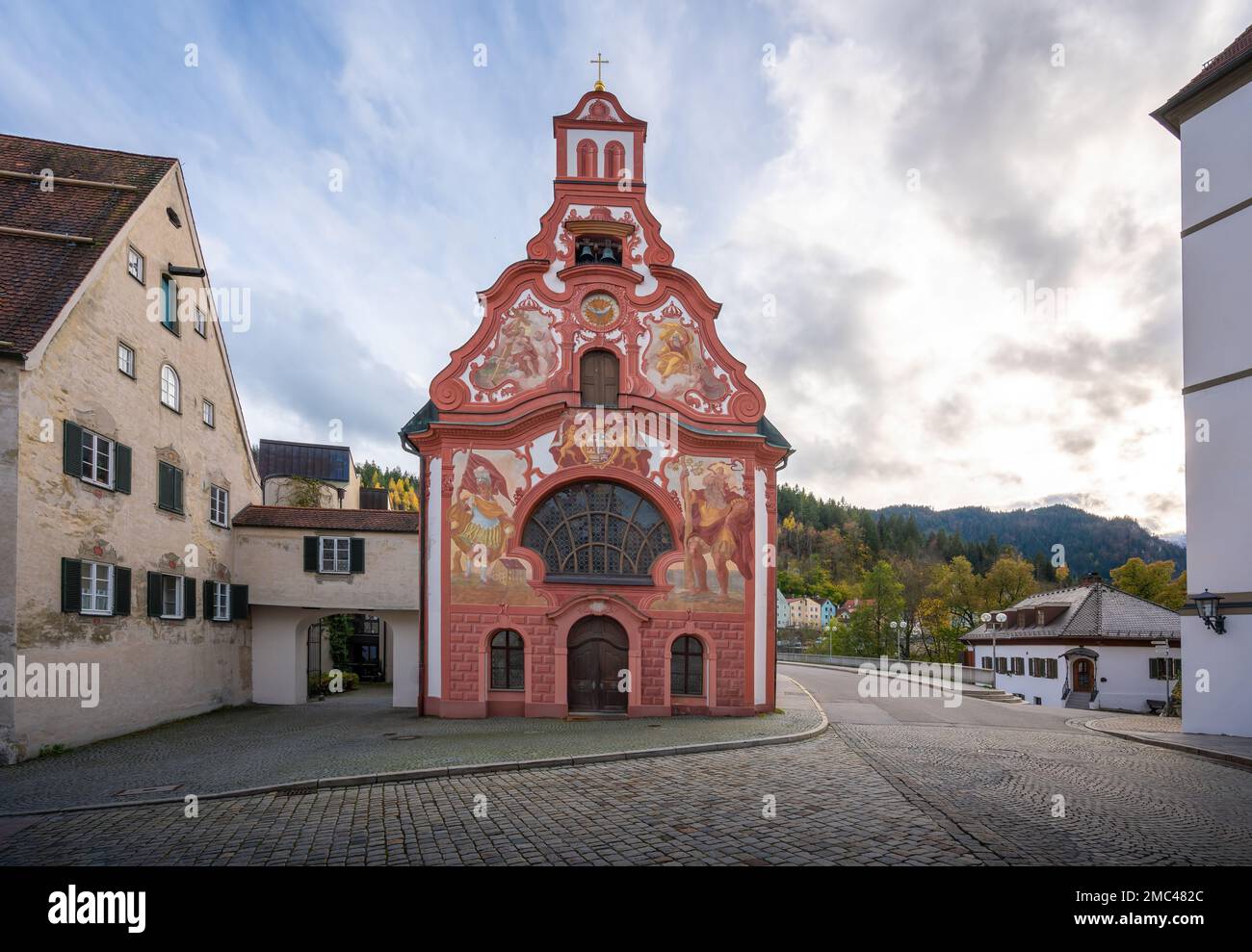 Heilige Geisteskrankenhauskirche - Füssen, Bayern, Deutschland Stockfoto