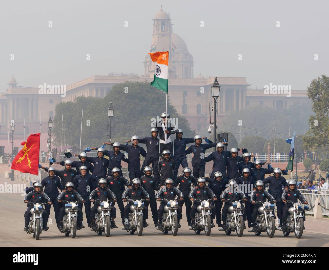 Dare Devils Bike Indian Army bei der Probe von Republic Day India 2023 in New Delhi Stockfoto