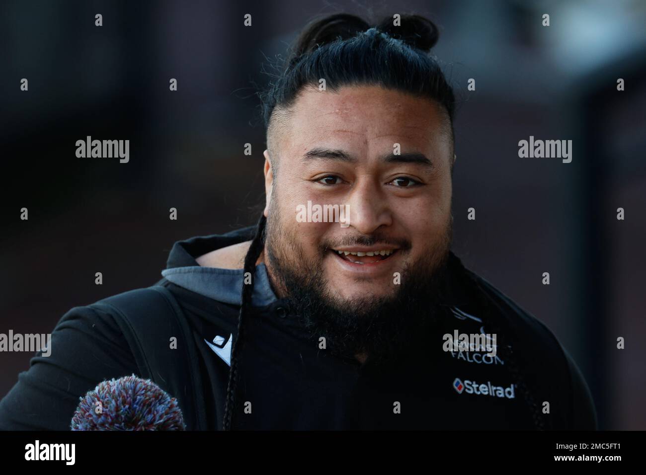 Logovi'i Mulipola von Newcastle Falcons trifft am Samstag, den 21. Januar 2023 im Kingston Park zum European Challenge Cup zwischen Newcastle Falcons und Connacht Rugby im Kingston Park in Newcastle ein. (Kredit: Chris Lishman | MI News) Kredit: MI News & Sport /Alamy Live News Stockfoto