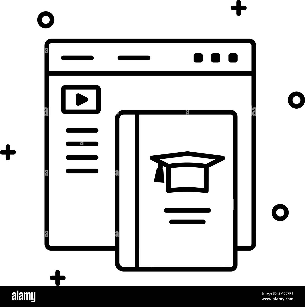 Online-Abschluss, Prüfung, Liniensymbol auf transparentem Hintergrund. Umriss Online-Abschlussfeier, Prüfung, Liniensymbol Stock Vektor