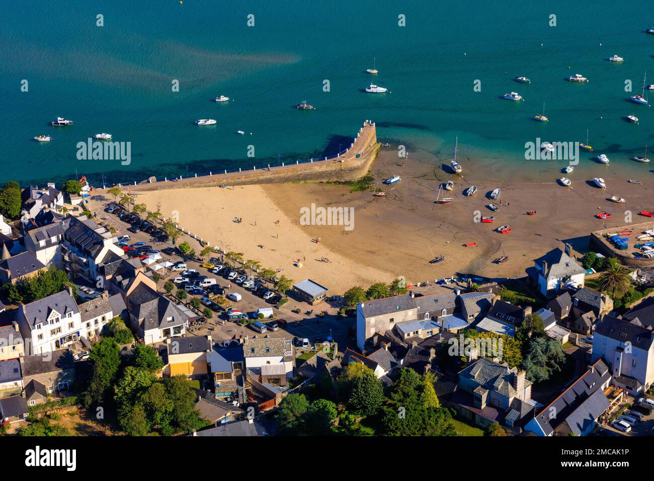 Frankreich. Brittany. Finistere (29) Luftaufnahme der Bucht von Locquirec Stockfoto