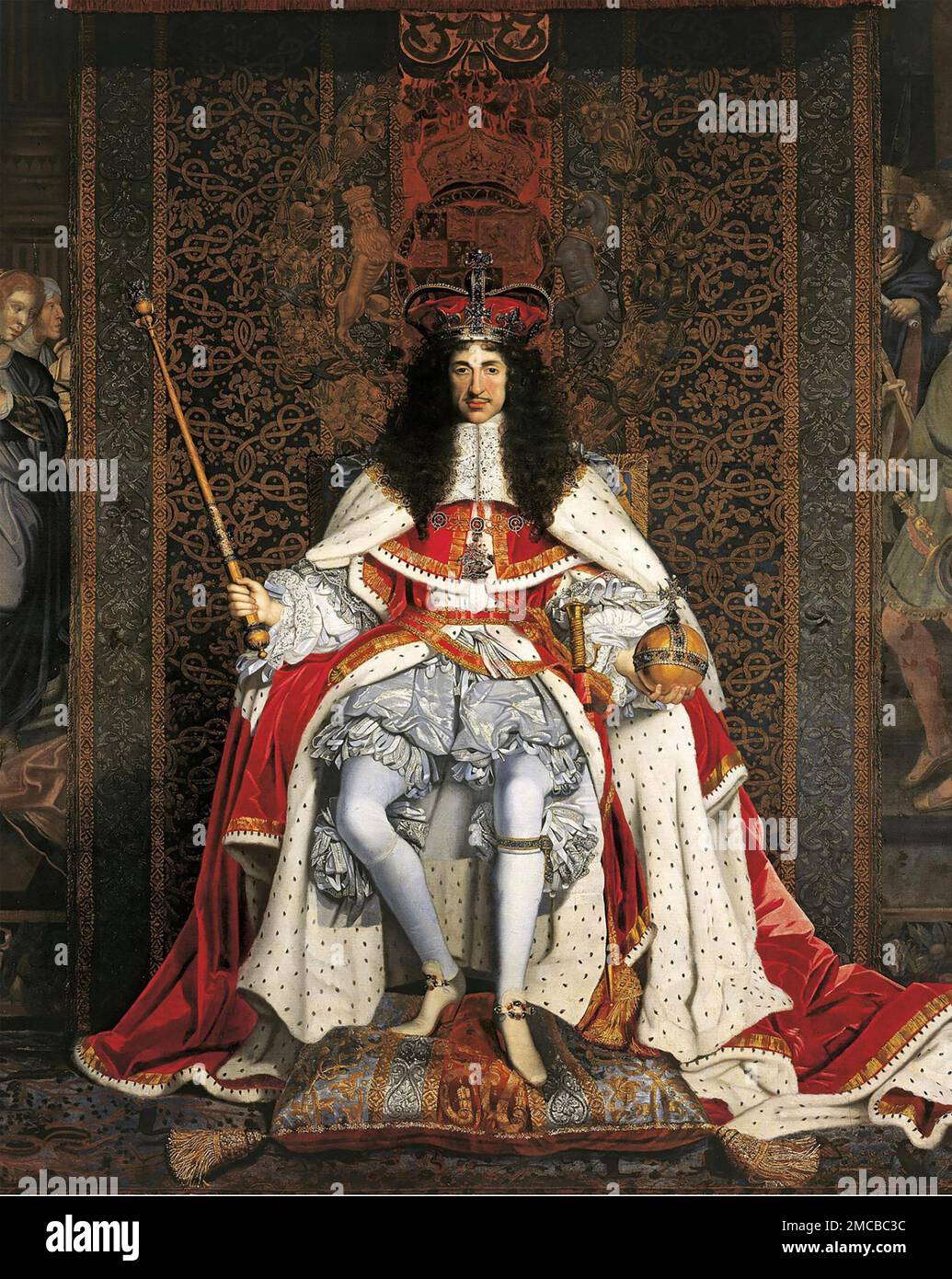 KARL II. VON ENGLAND (1630-1685) Krönungsporträt 1661 Stockfoto