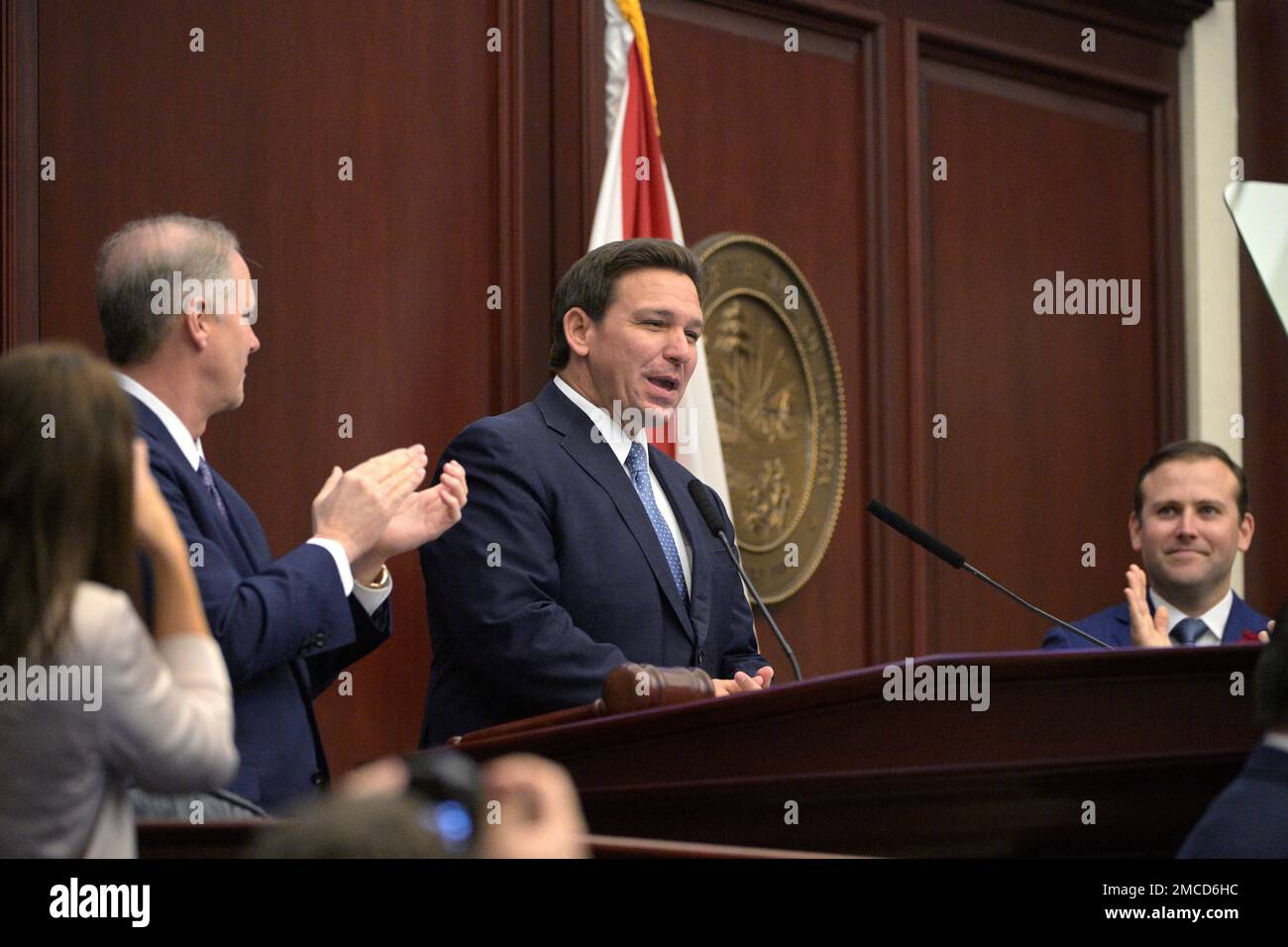Florida Speaker of the House Chris Sprowls, right, and Florida Senate