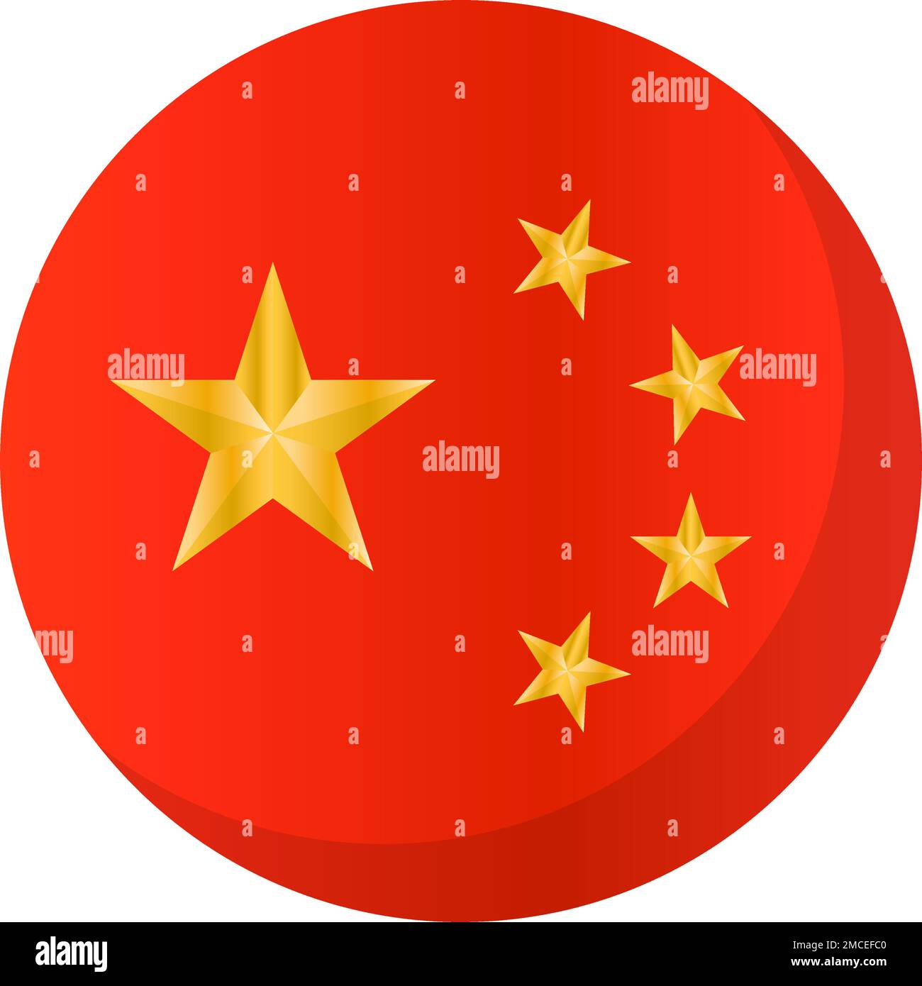 Modernes rundes Symbol der chinesischen Flagge. China. Bearbeitbarer Vektor. Stock Vektor