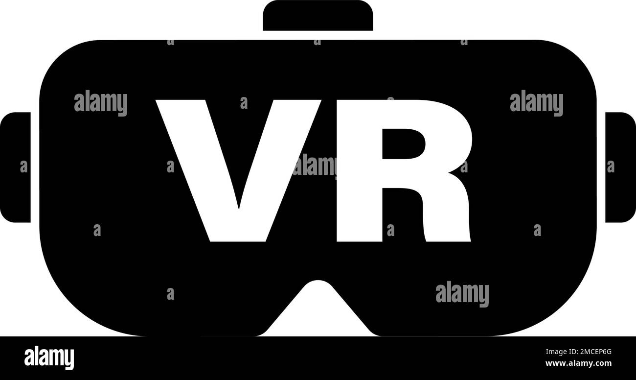 Symbol für die Silhouette des VR-Headsets. Virtuelle Realität. Bearbeitbarer Vektor. Stock Vektor