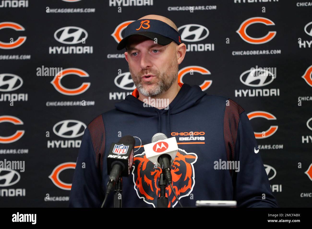 FILE - Chicago Bears Head Coach Matt Nagy Speaks During A News ...