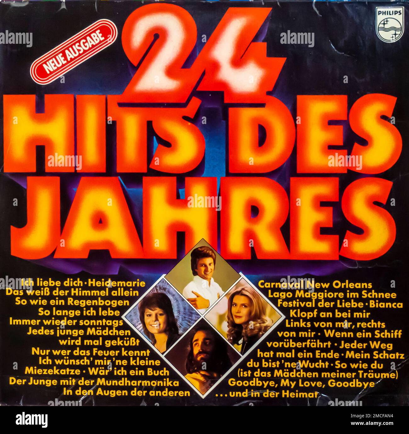 Verschiedene – 24 Hits Des Jahres, Philips. Format: 2 x Vinyl, LP, Kompilierungsland: Deutschland veröffentlicht: 1974 Genre: Pop Style: Schlager, Albumcover Stockfoto