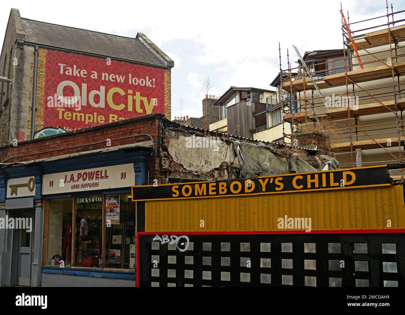 Ein neuer Look: Old City, Essex St West, Temple Bar, Dublin, Irland, Irland - jemandes Kind Stockfoto