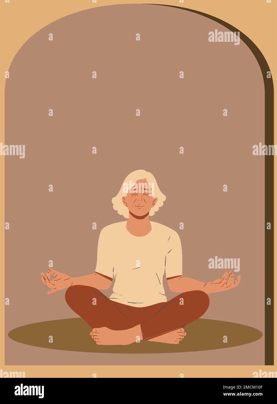 Abbildung einer Yoga-Pose Stockfoto