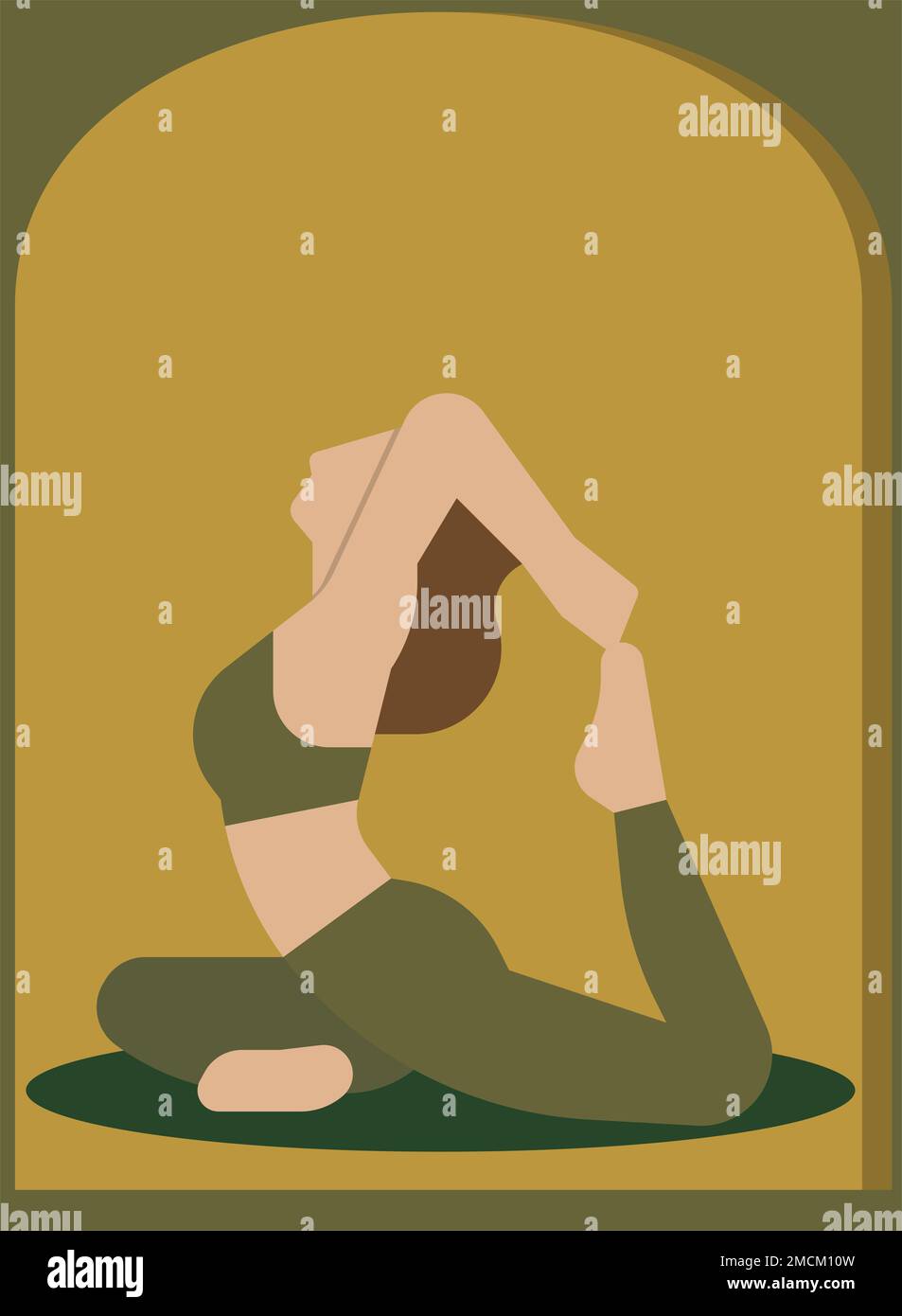 Abbildung einer Yoga-Pose Stockfoto