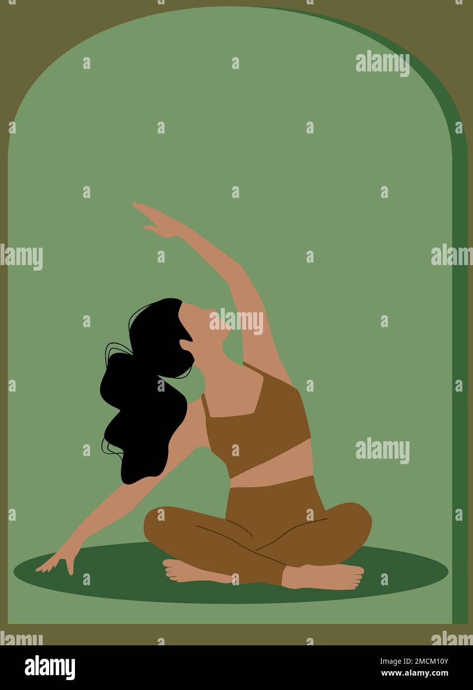 Abbildung einer Yoga-Pose Stockfoto