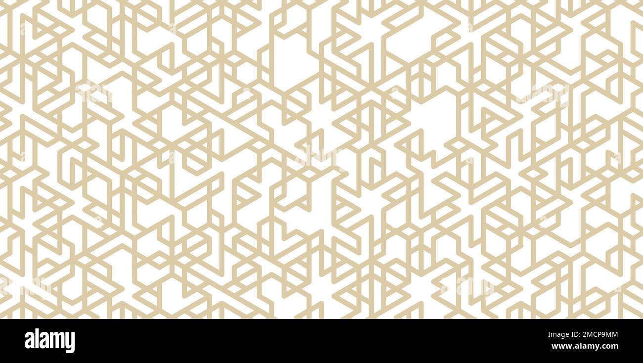 Abstraktes beigefarbenes weißes Sechseck, Hintergrund mit geometrischer Textur, Polygonmuster, Netzwerkkonzept Stockfoto