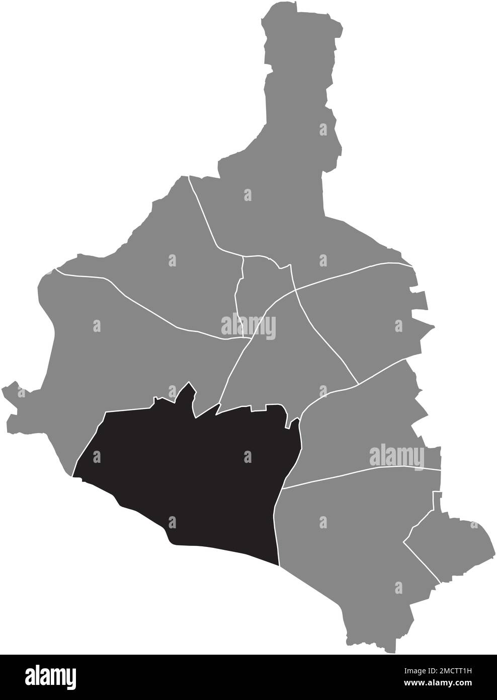 Ortskarte DES BEZIRKS ELLINGHORST, GLADBECK Stock Vektor