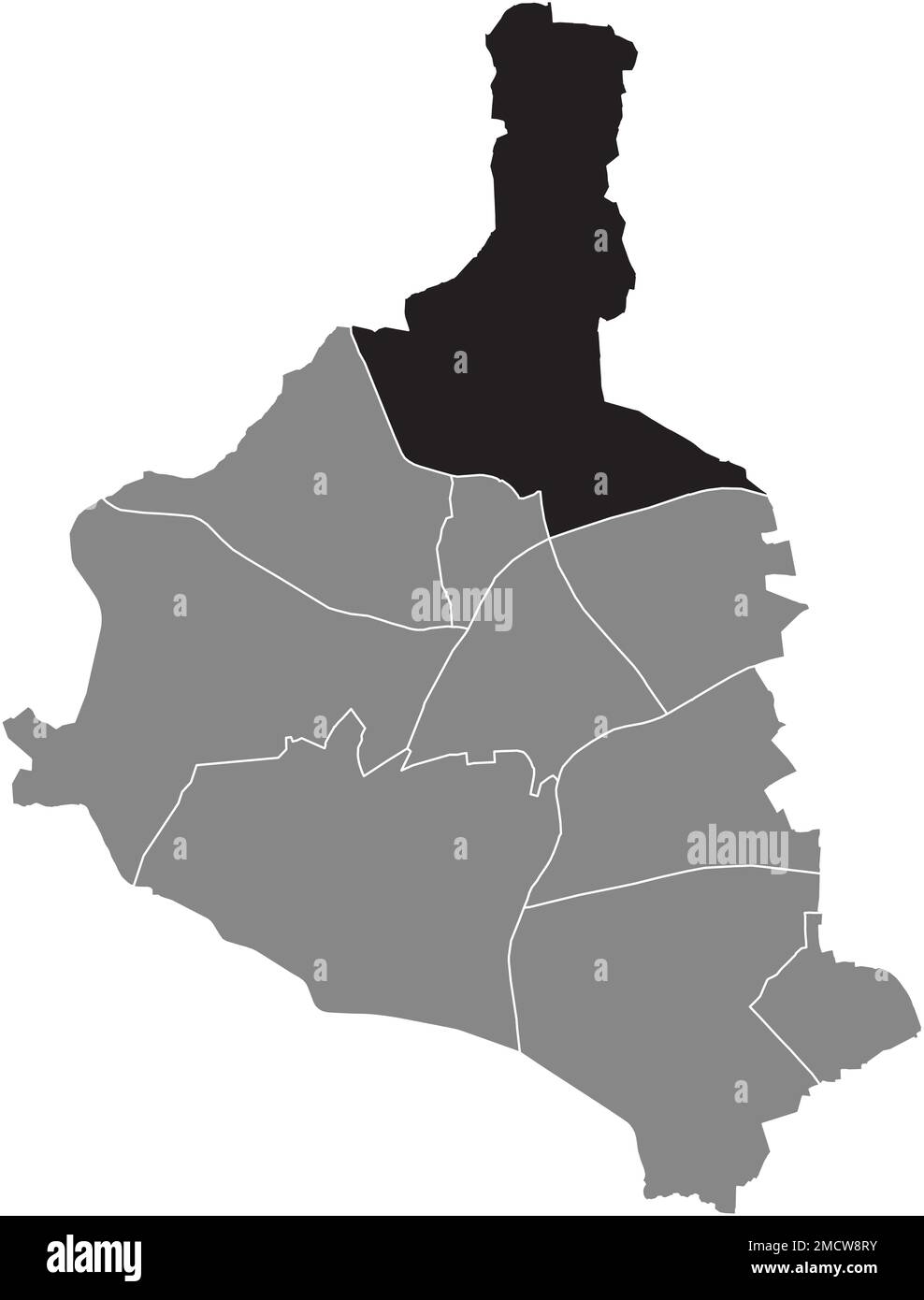 Ortskarte des ZWECKEL-VIERTELS, GLADBECK Stock Vektor