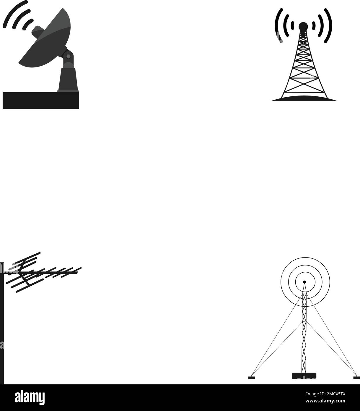 Antennensymbol-Logo mit Illustration Stock Vektor