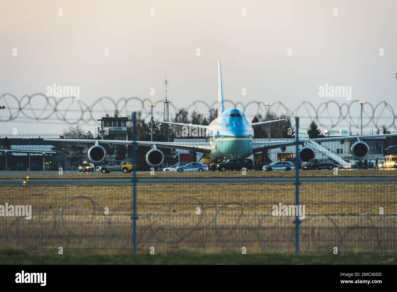 Air Force One Besuch, Flughafen Rzeszow, Präsident der Vereinigten Staaten, Jasionka, Polen Stockfoto