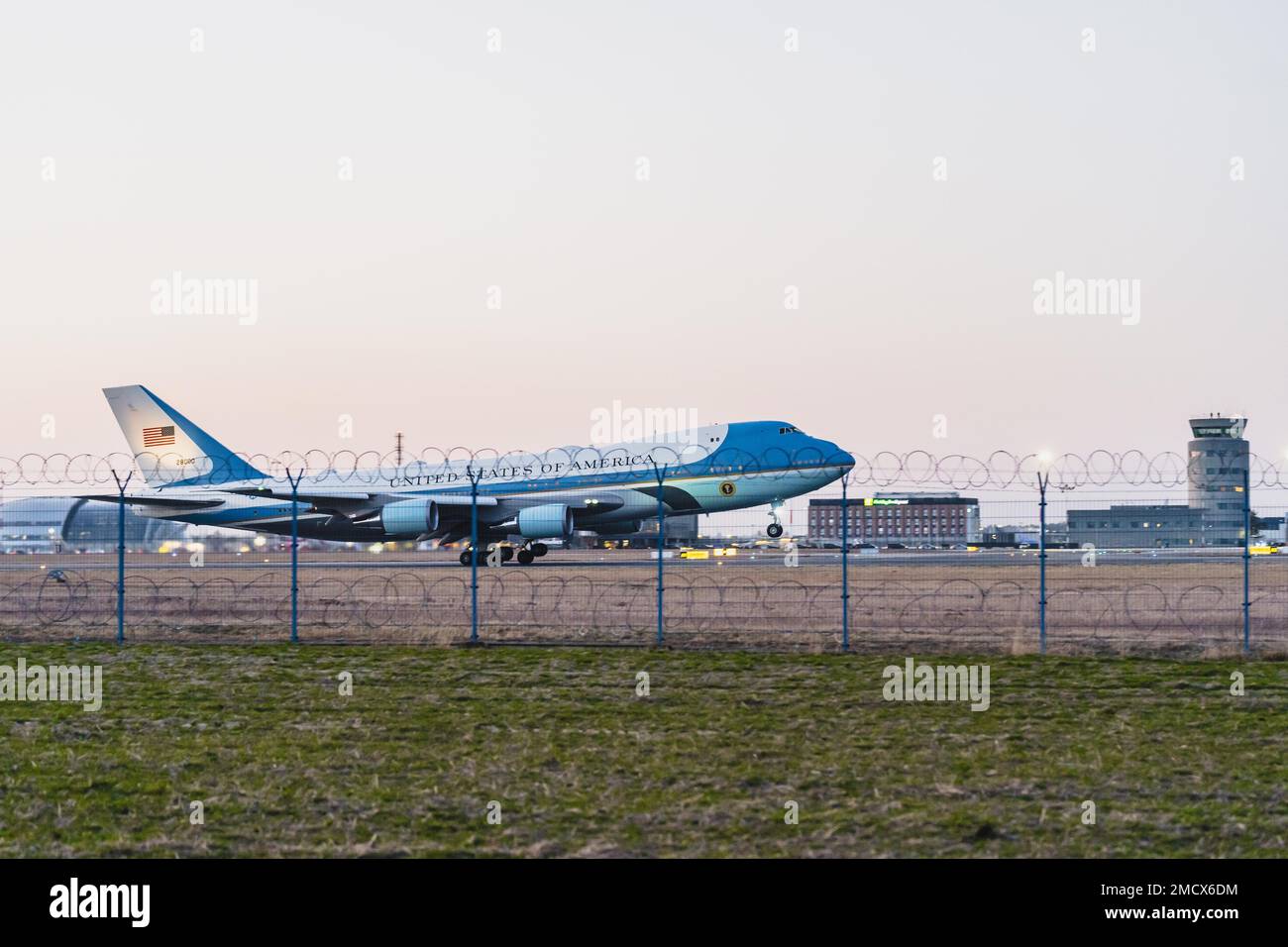 Air Force One Besuch, Flughafen Rzeszow, Präsident der Vereinigten Staaten, Jasionka, Polen Stockfoto