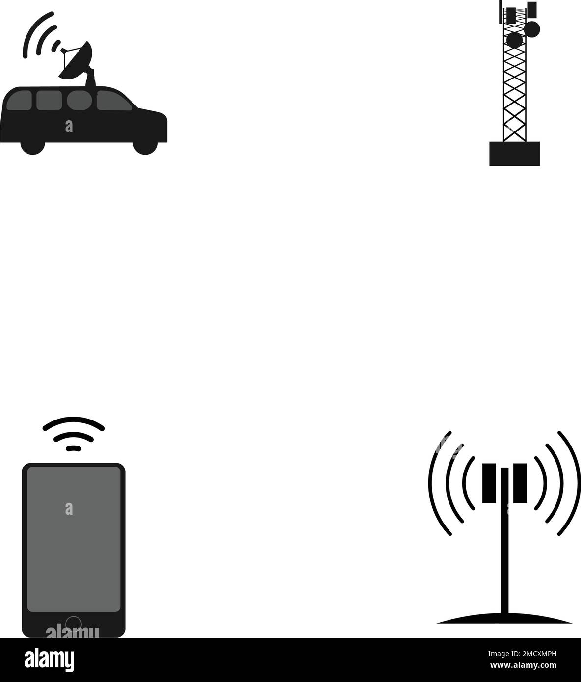 Antennensymbol-Logo mit Illustration Stock Vektor