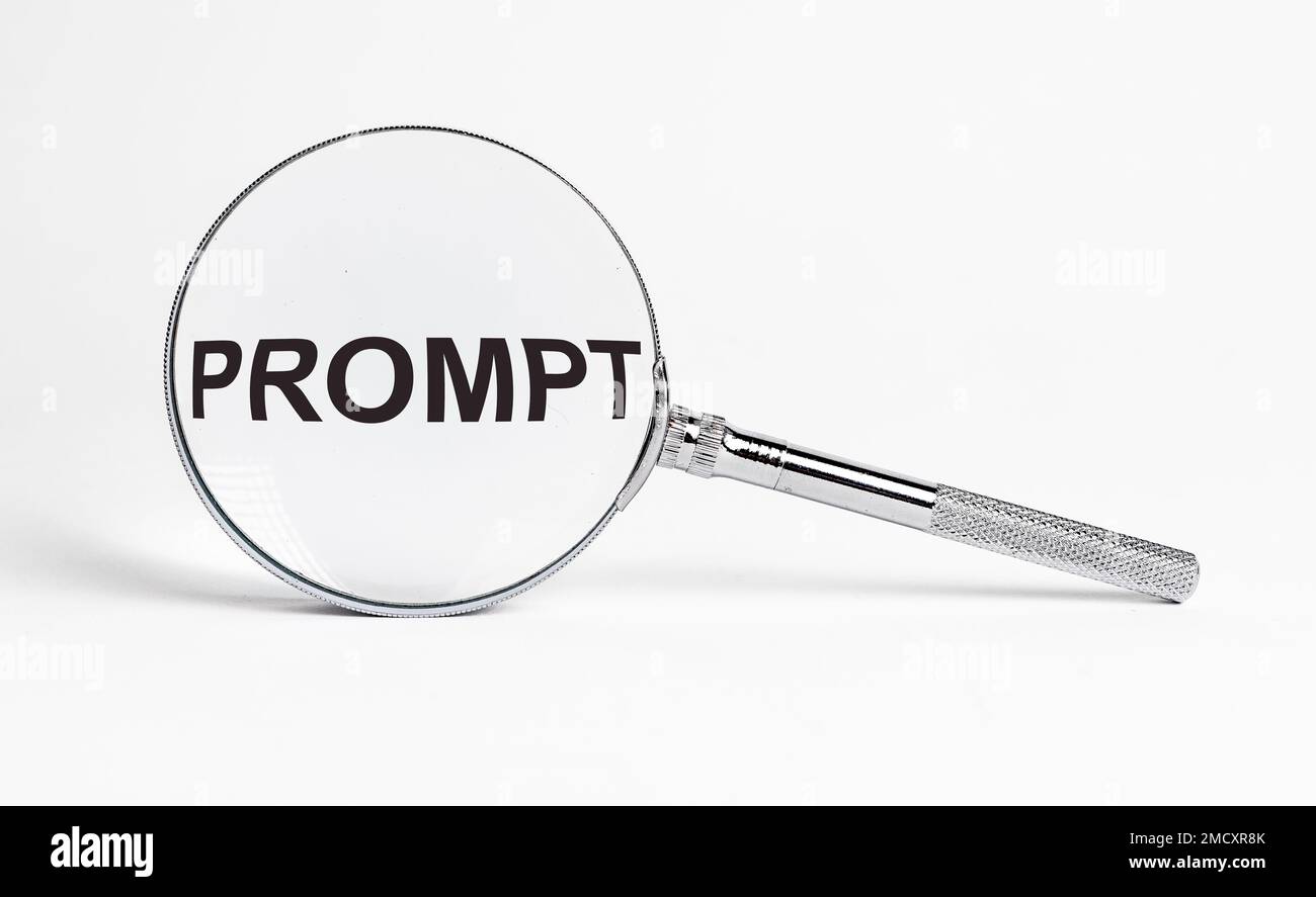 Prompt Wort. Kommunikation mit KI-Konzept. Hochwertiges Foto Stockfoto