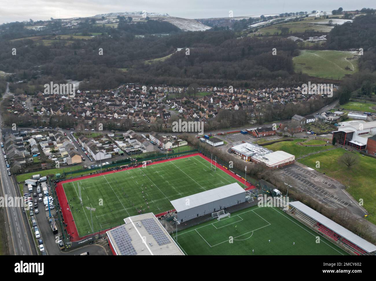 Dragons treten im EPCR Challenge Cup im CCB Centre for Sporting Excellence, Ystrad Mynach, gegen Emirates Lions an. Foto: Sonntag, 22. Januar 2023. Stockfoto