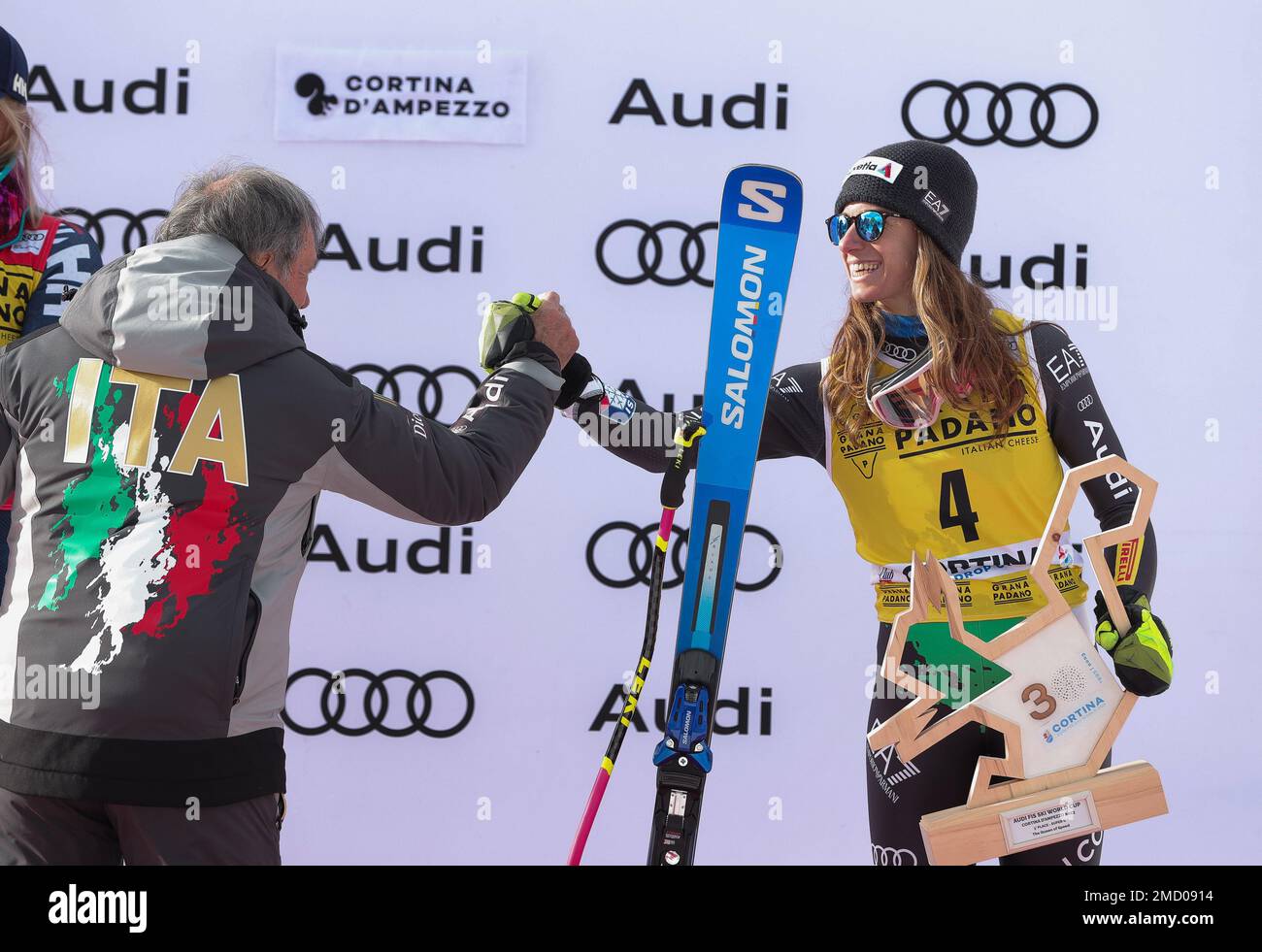 SKIFAHREN - FIS SKI WORLD CUP, &#XA;Frauen Super G&#XA;Olympia delle Tofane &#XA;Sonntag, 22. Januar&#XA;&#XA;Marta Bassino Flavio Roda&#XA; Stockfoto