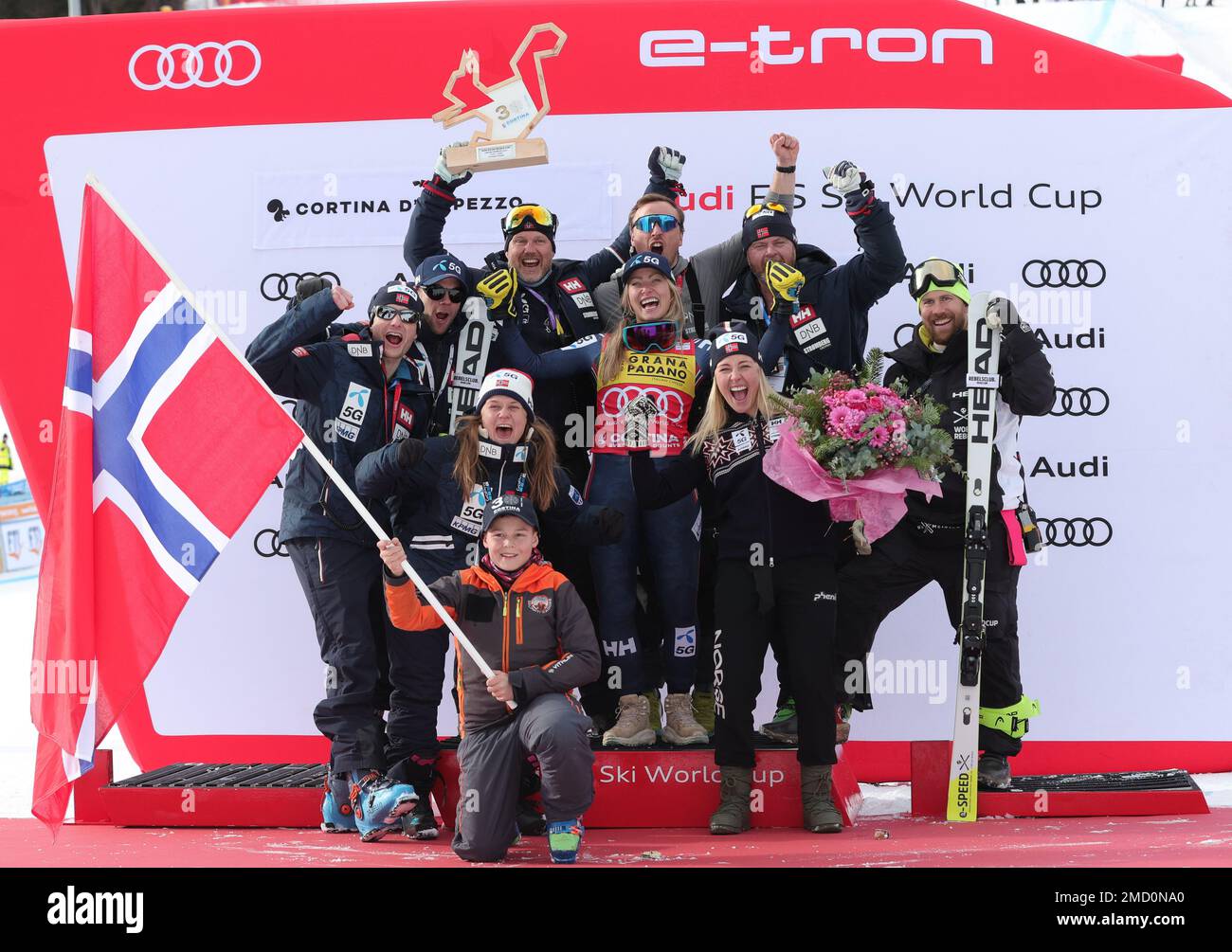 SKIFAHREN - FIS SKI WORLD CUP, &#XA;Frauen Super G&#XA;Olympia delle Tofane &#XA;Sonntag, 22. Januar&#XA;&#XA;Team NOR Stockfoto