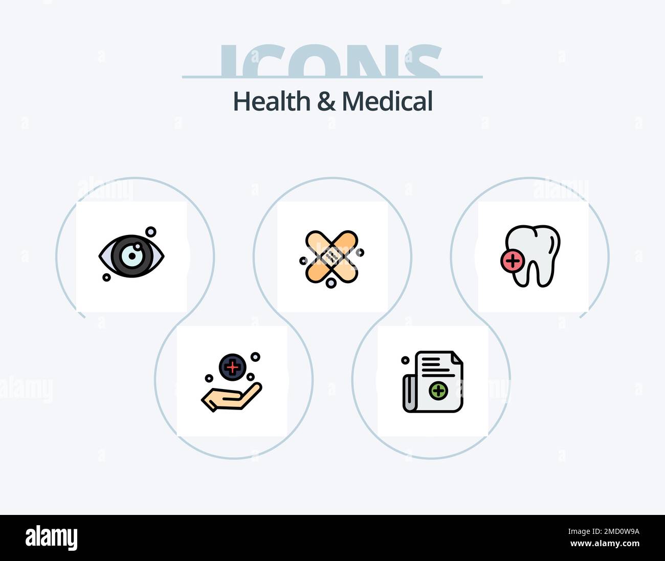 Gesundheit Und Medizin Line Ausgefülltes Icon Pack 5 Icon Design