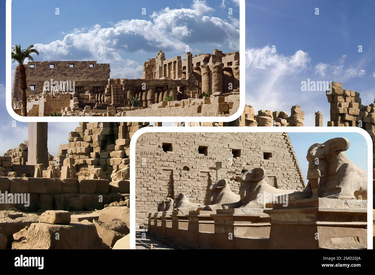 Die Tempelanlage von Karnak (Thebe, Ägypten) ist eine der wichtigsten Stätten des alten Ägypten, erbaut über 1600 Jahre von verschiedenen Pharaonen. Stockfoto