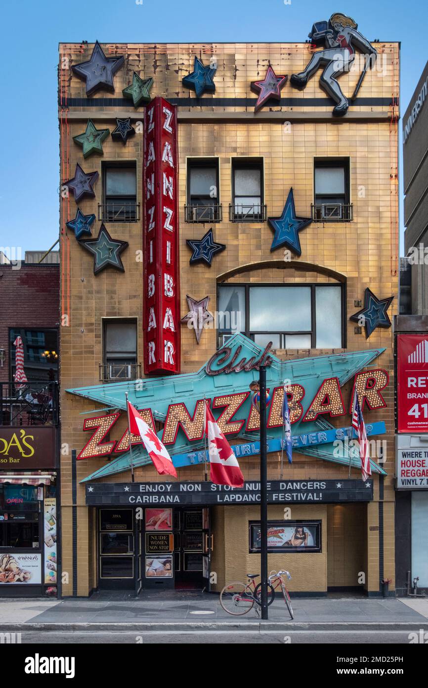 Die Zanzibar Tavern, Yonge Street, Toronto, Ontario, Kanada Stockfoto